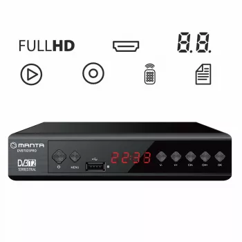 Skaitmeninis TV imtuvas MANTA DVBT025PRO DVB-T2 Full HD palaikymas USB įrašymas