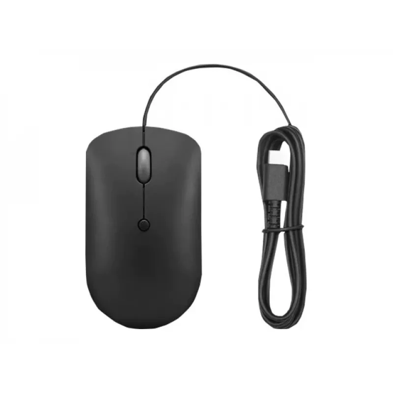 Laidinė optinė pelė Lenovo GY51D20875 USB Type-C, ambidekstrinė, 2400 DPI, 4 mygtukai, juoda