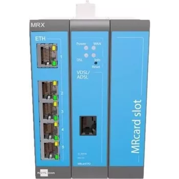 xDSL maršrutizatorius INSYS icom MRX3 DSL-B su Fast Ethernet 10/100 Mbps, BGP/OSPF/RIP maršrutizavimu, IPSec VPN, RADIUS autentifikacija