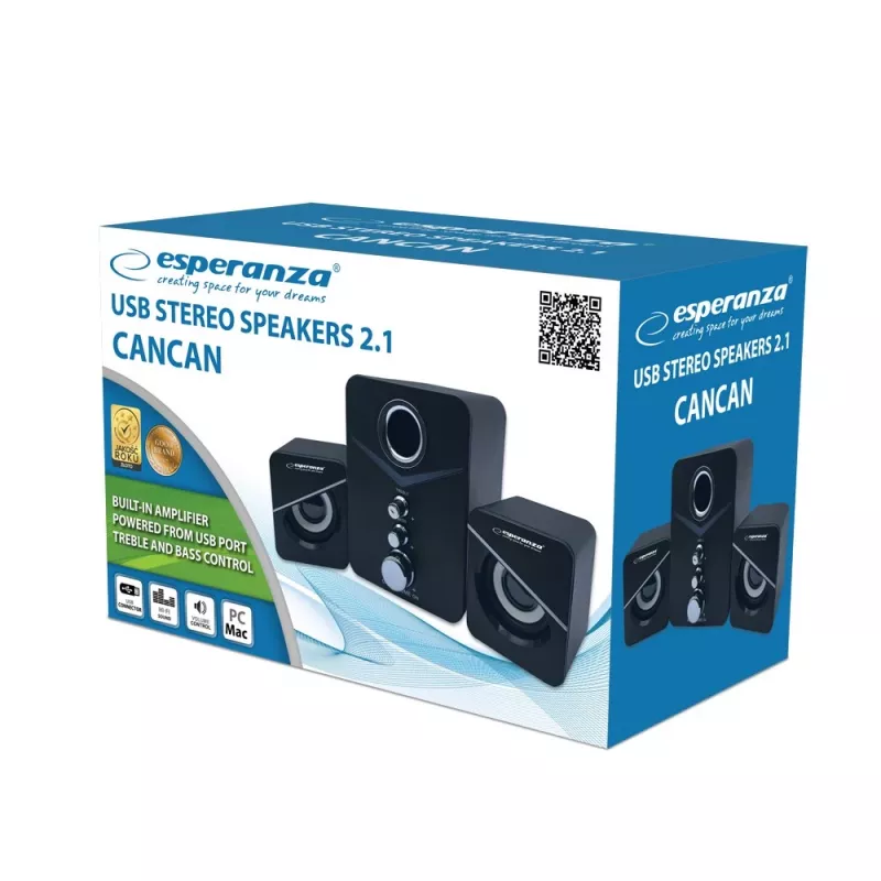 Esperanza EP153 USB 2.1 garsiakalbių rinkinys 6 W juodos spalvos