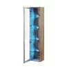 Vitrina sieninė Cama Meble VIGO 180 – stiklinė spintelė, 1800×400×300 mm, ąžuolas wotan