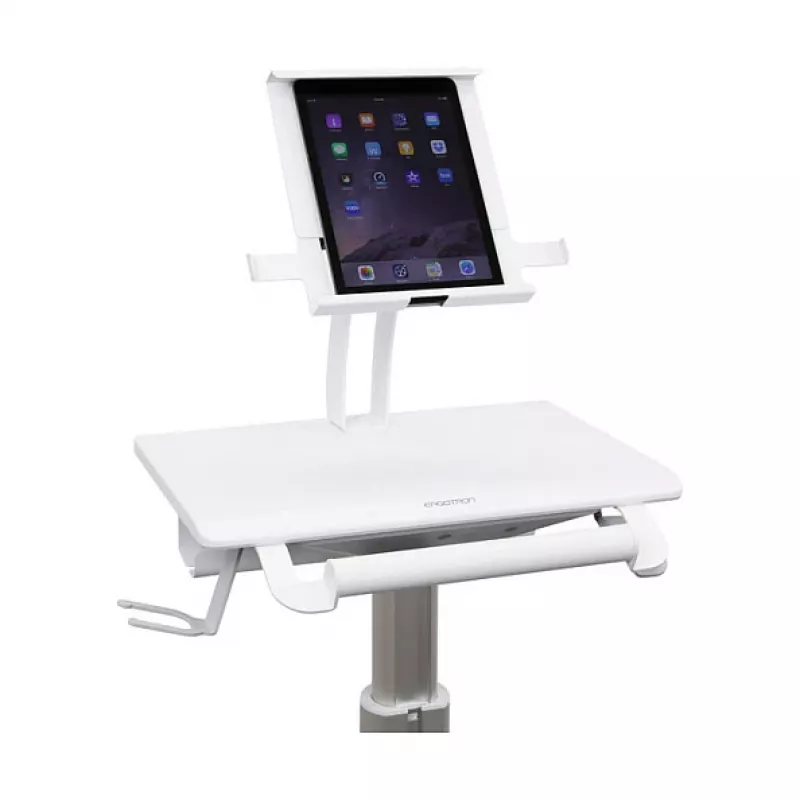 Ergotron Tablet Cart SV10 – Planšetinis vežimėlis planšetei / klaviatūrai, metalinis, baltas, aliuminis, iki 30,5 cm (12 colių) ekranui