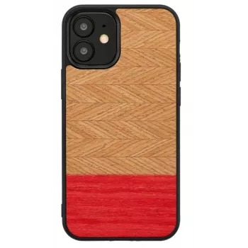 Apsauginis telefono dėklas Man and Wood, iPhone 12 mini – silkė azalija juodas raštas