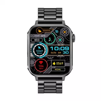 Išmanusis laikrodis Colmi P80 Steel Black su Bluetooth ir širdies ritmo matuokliu