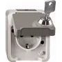 MERTEN MEG2423-8029 užrakinamas Schuko kištukinis lizdas, raktas Nr. 200, šviesiai pilka