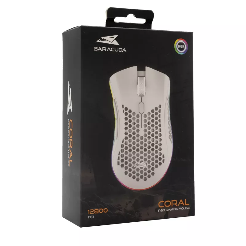 Žaidimų pelė Baracuda BGM-032 Coral White