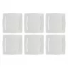 Kvadratinės pietų lėkštės LA PORCELLANA BIANCA Florentina White 26,5 cm – 6 vnt. rinkinys