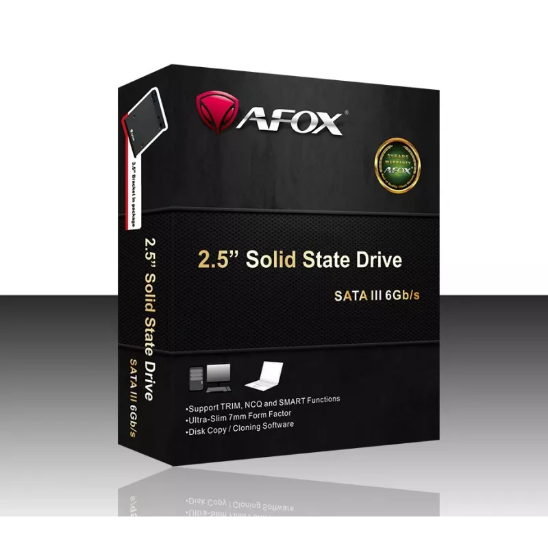 SSD diskas AFOX 256GB QLC 560MB/s, 2,5 colio SATA III