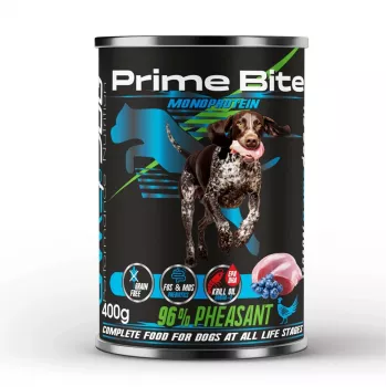 PRIME BITE Monoprotein Fazanas su uogomis - šlapias šunų ėdalas - 400g