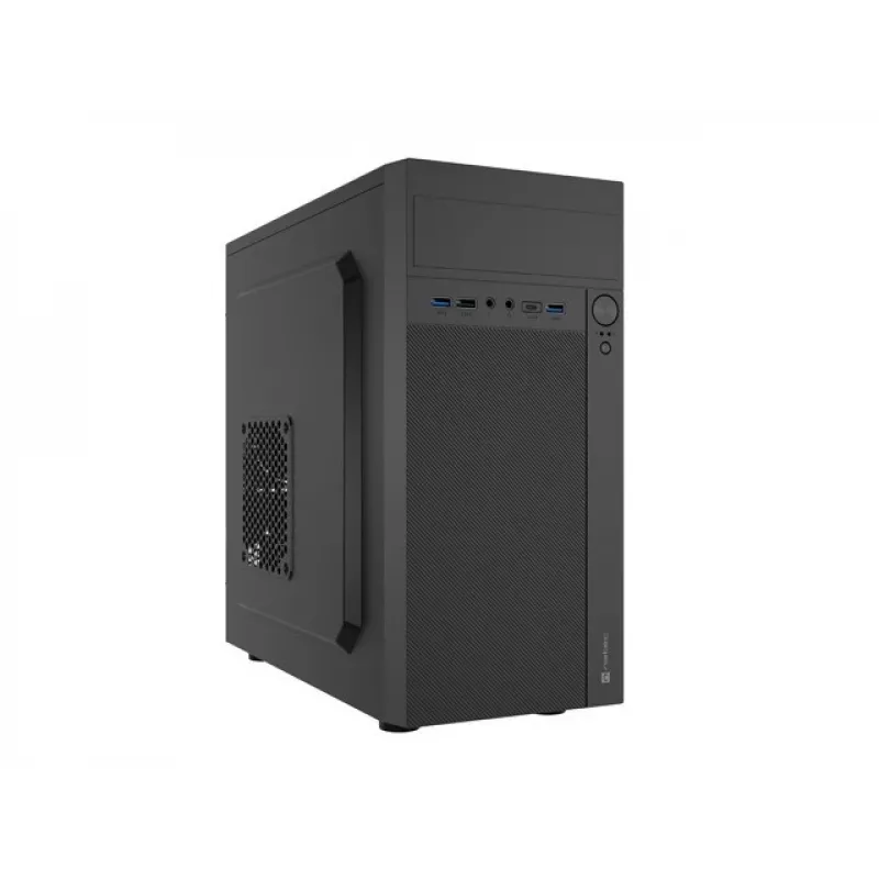 Kompiuterio korpusas NATEC Helix Mini Tower juodas – microATX/Mini-ITX, 3x3,5 col. + 5x2,5 col., 33 cm GPU, USB-C/USB-A prievadai