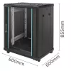 Tinklinis spintos stovas QOLTEC 54518 19 colių 15U – plieninis 19 colių įrangos korpusas