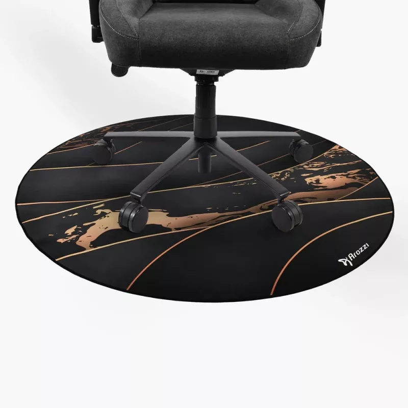 Arozzi Zona Round Floor Pad apsauginis kilimėlis grindims – juodas/auksinis, apvalus