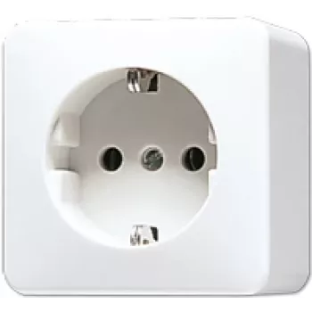 Kištukinis lizdas CEE 7/3 Jung 620 A WW, baltas, duroplast, 250 V, 16 A, 61×61×47 mm