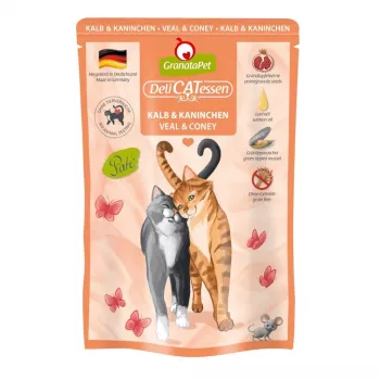 Šlapias kačių maistas Fox4Pets DeliCATessen su veršiena ir triušiu 85 g maišelis, pilnavertis pašaras, be glitimo ir sojos