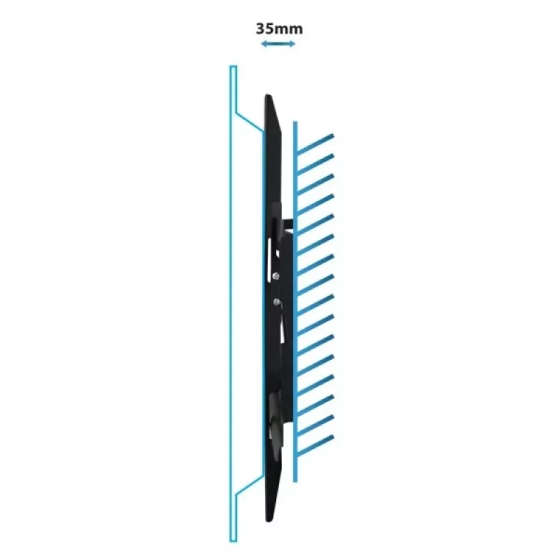 TV laikiklis ant sienos Esperanza HYPNOS 177,8 cm 70 colių juodas maks. 30 kg