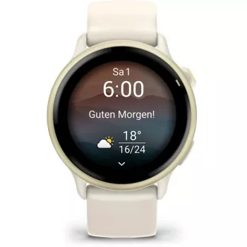 Garmin vívoactive 6 3,05 cm (1,2 colio) AMOLED 42 mm skaitmeninis 390 x 390 pikselių liečiamasis ekranas Baltas Wi-Fi GPS (palydovas)