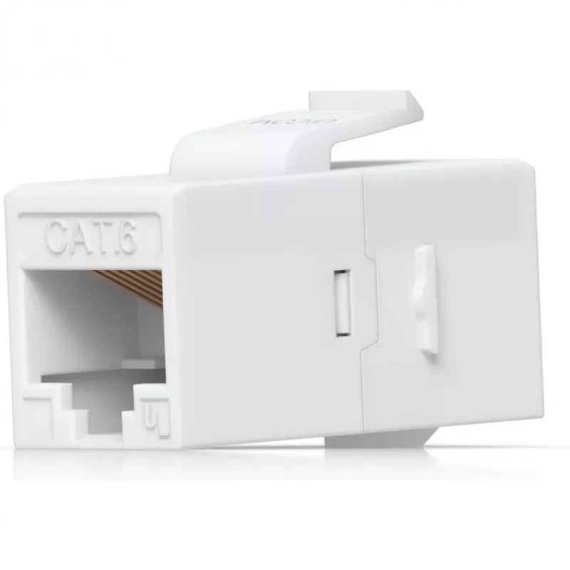 UBIQUITI CAT6 KEYSTONE COUPLER, 12 vnt. pakuotė. Praėjimo CAT6 keystone jungtis, skirta sklandžiai sujungti paruoštus eterneto kabelius