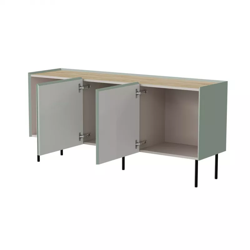 Komoda cama meble FELLINI 150×40×70 cm, alyvuoginė su aliejumi padengtu ąžuolo viršumi, MDF rėmas