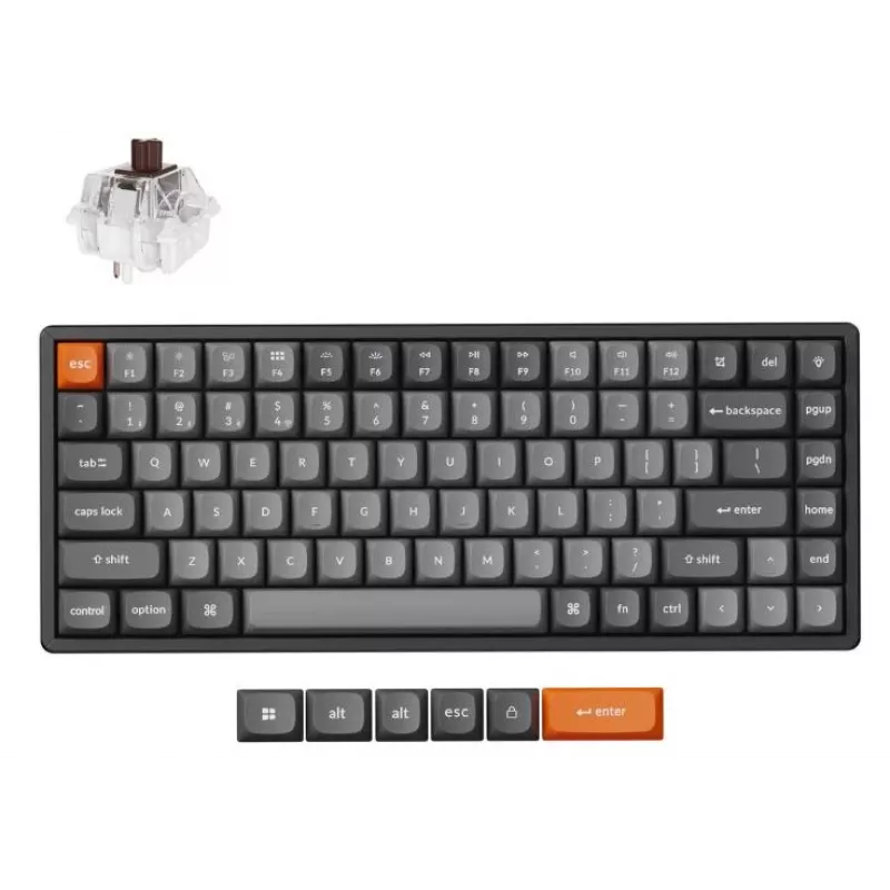 Keychron K2 Max belaidė mechaninė klaviatūra RF QWERTY anglų juoda pilka 75%