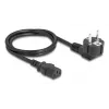 Maitinimo laidas DELOCK CEE 7/7 (E+F) į IEC C13 90° kampu, 1 m, H05VV-F 3x1,00 mm², juodas