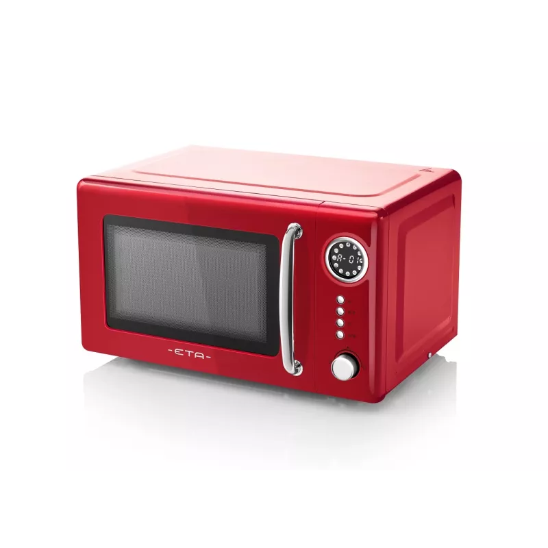Stalinė mikrobangų krosnelė ETA Storio Red Solo – 20 L, 700 W, 5 galingumo lygių, 245 mm padėklas