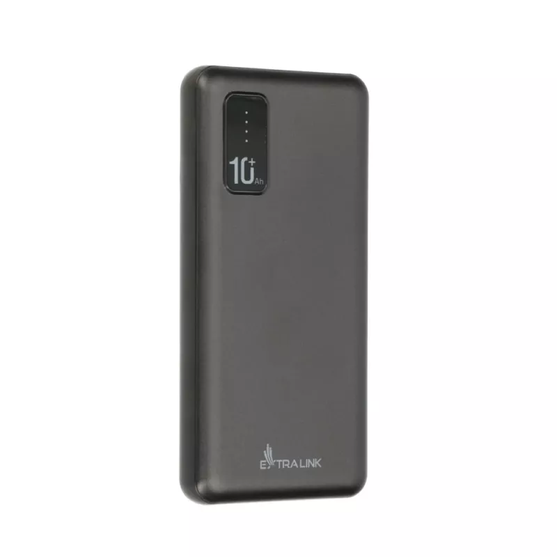 Powerbank Extralink EPB-098B 10000 mAh, LiPo, 2× USB-A + 1× USB-C, juodas