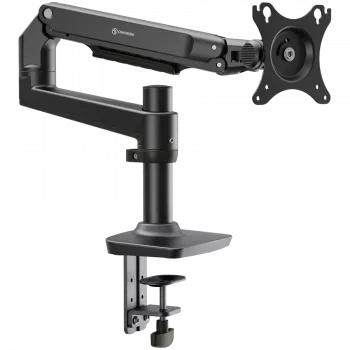 ONKRON MS75-B stalinis monitoriaus laikiklis 43,2–96,5 cm (17–38 col.) ekranams, spaustuvas/anga, iki 11 kg, VESA 75×75–100×100, aukščio reguliavimas, pasukimas ir pakreipimas