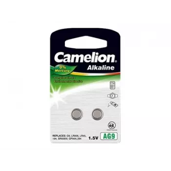 Baterija mygtukinė CAMELION AG9 (šarminė) – 2 vnt. mažai elektronikai, modelis 12050209
