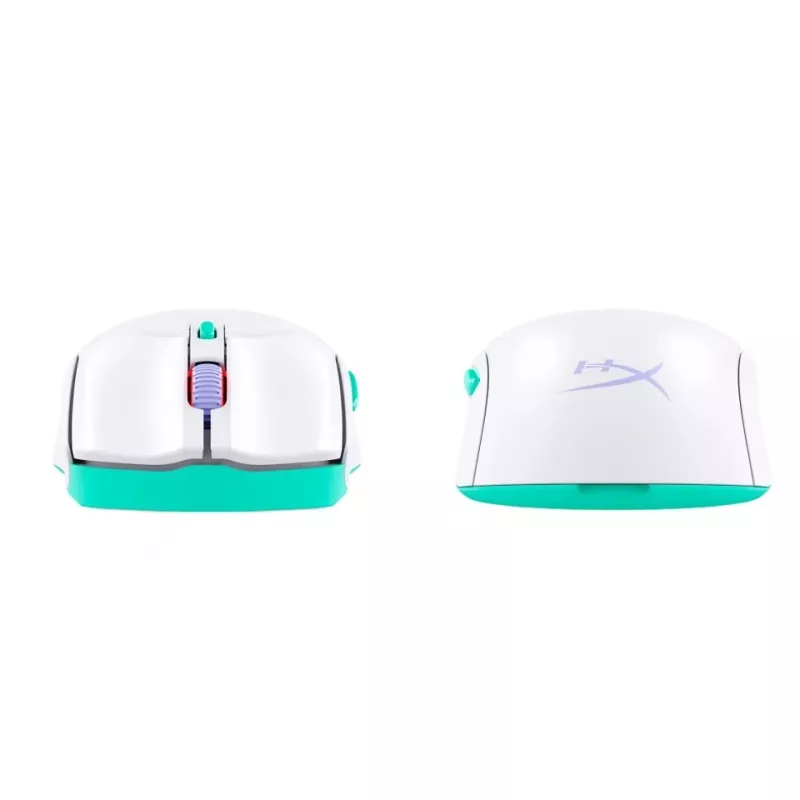 HyperX Pulsefire Haste 2 Core Wls – žaidimų pelė (balta/žalia/violetinė)