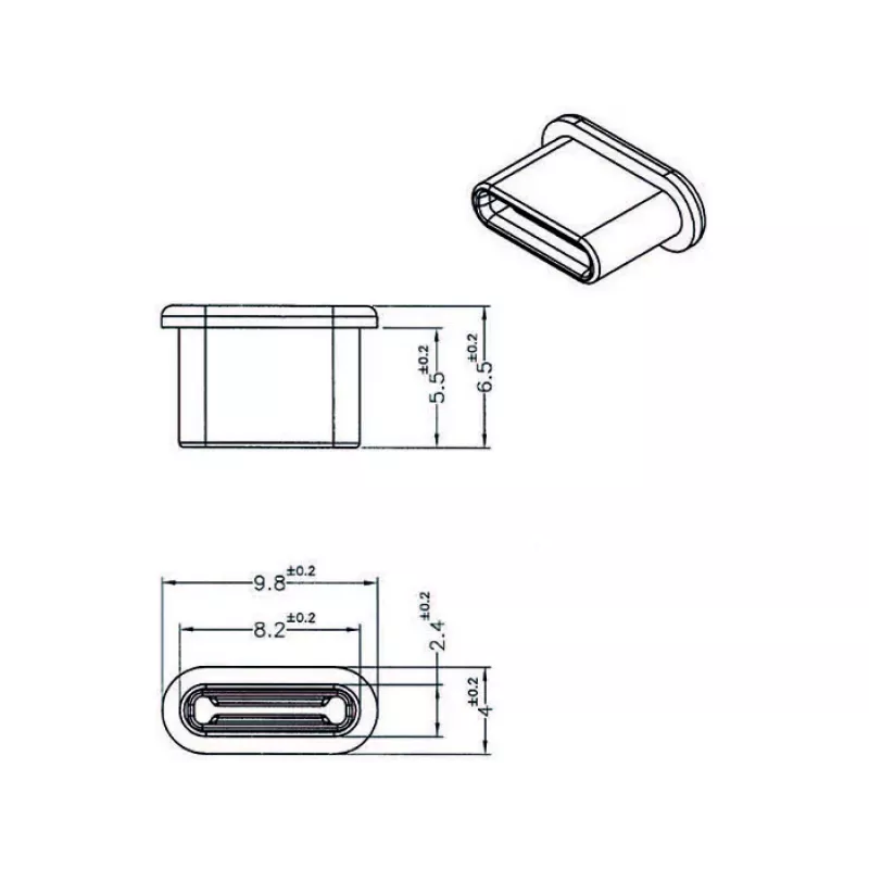 Kištukinės jungties apsauginis dangtelis DeLOCK 64014 USB Type-C juodas 10 vnt.