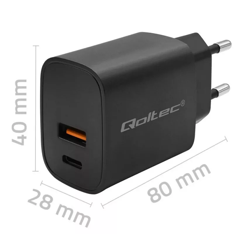 Maitinimo adapteris QOLTEC 52377 GaN 30W 5–20V nešiojamiems įrenginiams
