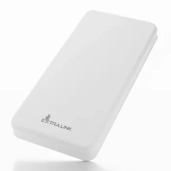 Power bank Extralink EPB-078W 10000 mAh baltas, USB-C, 10 W išėjimas, įkrauna iki 2 įrenginių