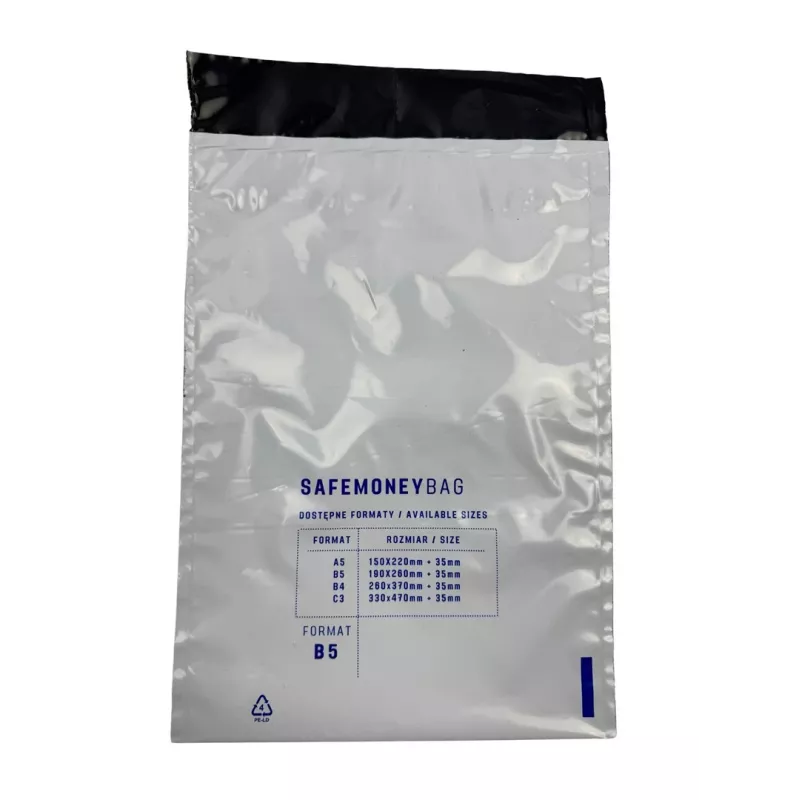 Bestpak SAFEMONEYBAG Saugūs pinigų vokai balti B5 190mm×260mm+35mm 100 vnt.