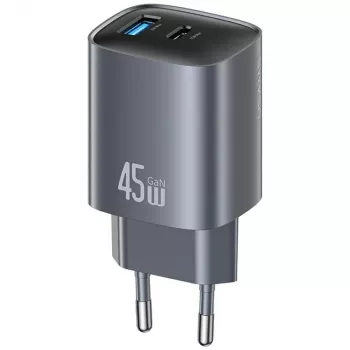 Įkroviklis USAMS CC290 T66 45W GaN greitas įkrovimas sidabrinis