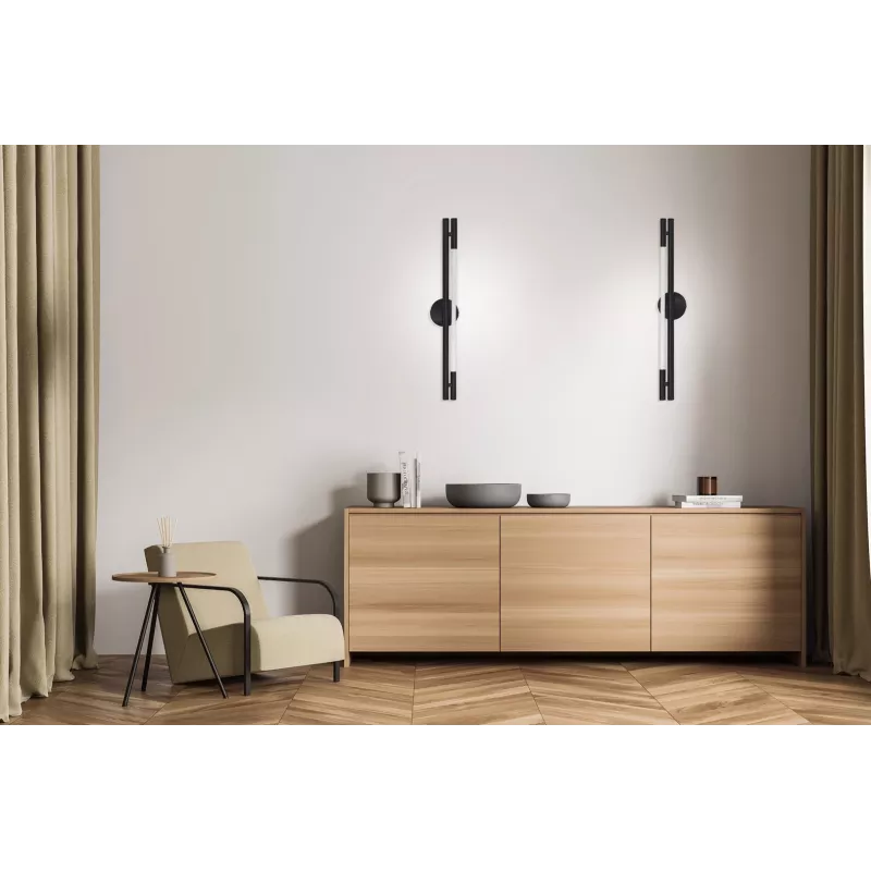 LED sieninis šviestuvas ActiveJet AJE-CHARLIE NW, 1100 lm, 4000 K, 8 W, juodas, 798×120×65 mm