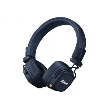 MARSHALL Major V Midnight Blue belaidės ausinės per ausį – 40 mm tvarkyklės, Bluetooth 5.3, 100+ h baterija, 3,5 mm laidinis ryšys