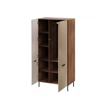 Drabužių spinta Cama Meble ALMERA Cama 5 90x52x185 cm, riešutmedžio rėmas, kaspininės durys, 6 lentynos