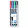 Permanentiniai žymekliai Staedtler Lumocolor 317 WP4 juoda, mėlyna, žalia, raudona