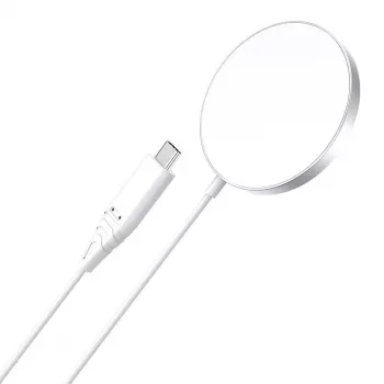 Belaidis įkroviklis CHOETECH T518 15W Magnetinis Baltas – Qi magnetinis belaidis įkrovimo padėklas