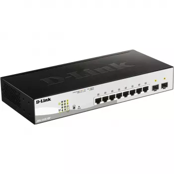 D-Link DGS-1210-10P valdomas L2 Gigabit Ethernet (10/100/1000) jungiklis su PoE, 1U, juodas