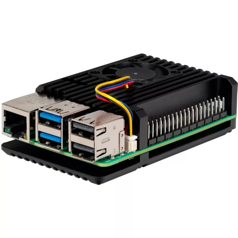 Joy-IT Armor Case BLOCK ACTIVE SBC korpusas, tinkamas Raspberry Pi (RB-AlucaseP5-07FAN)