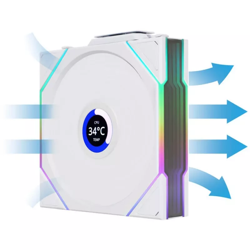 Lian Li UNI FAN TL Wireless LCD ARGB PWM 120 mm ventiliatorius su belaidžiu valdikliu ir LCD ekranu