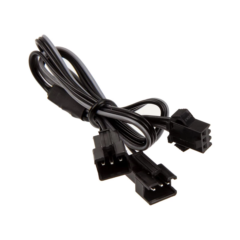 Vidinis maitinimo kabelis PHANTEKS PH-CB-DRGB3P — 3 kontaktų į 2× Molex (3 kontaktų), juodas/pilka