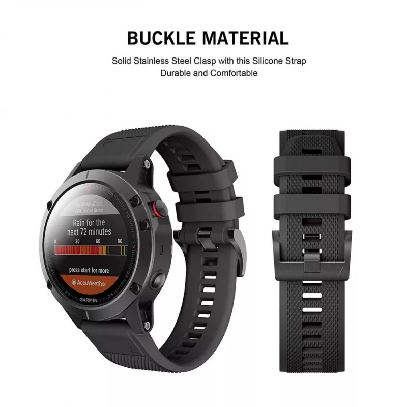 Laikrodžio dirželis Tech-Protect, skirtas Garmin Fenix serijai – suderinamas su Fenix 3, 5X, 3HR, 5X Plus, 6X, 6X Pro, 7X – Juodas