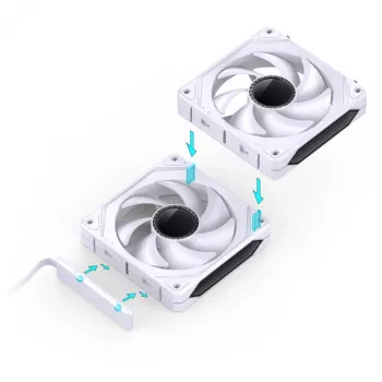 Jonsbo ZL-120W PWM ARGB 120 mm ventiliatorius baltas