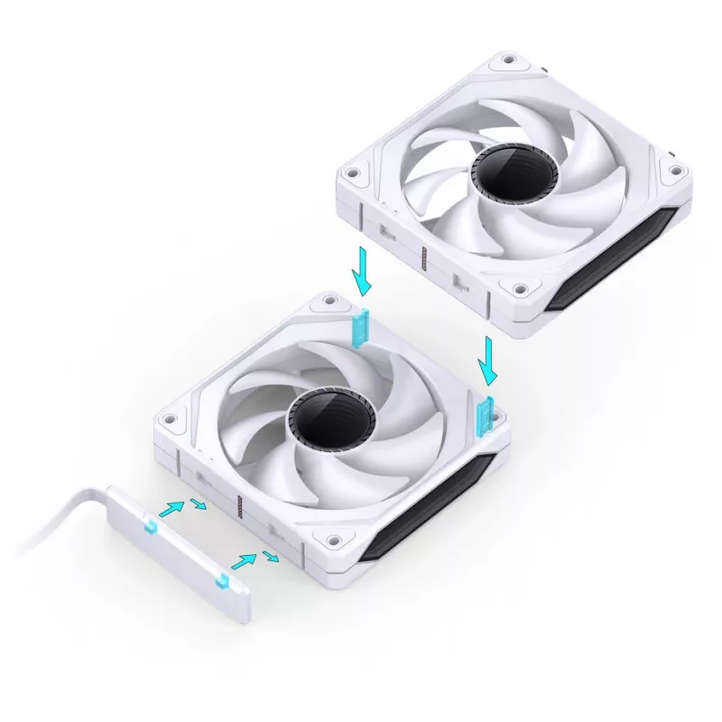 Jonsbo ZL-120W PWM ARGB 120 mm ventiliatorius baltas