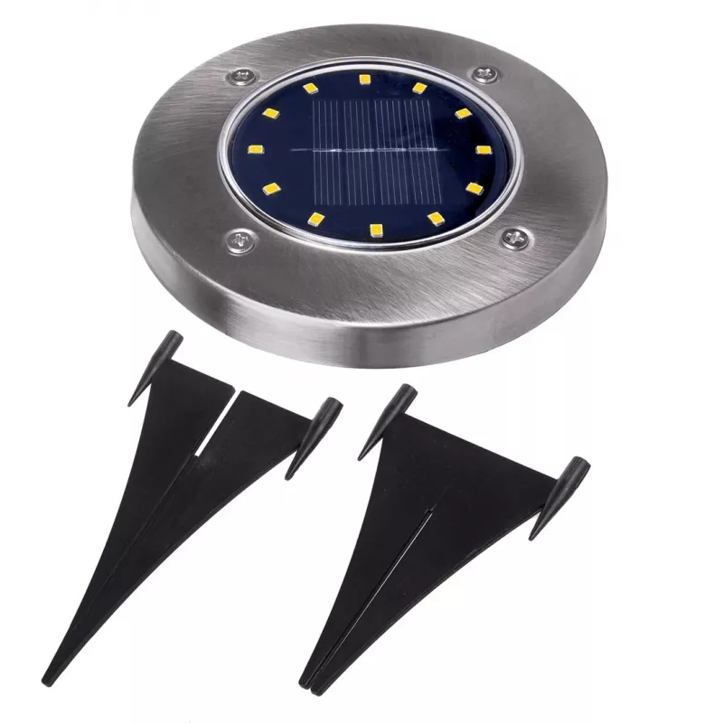 Maclean MCE318 LED saulės energijos takų šviestuvas su smaigaliu, 12 LED SMD, neutrali balta 4000K, 0,7 W, IP44