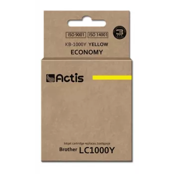 Actis KB-1000Y rašalinė kasetė (pakaitalas Brother LC1000Y/LC970Y; standartinė; 36 ml; geltona)