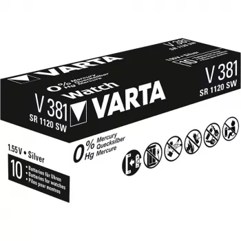 Vienkartinė baterija Varta 00381101111 sidabro-oksido (S)