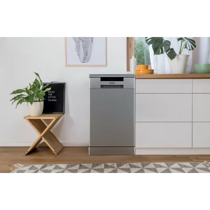 Gorenje GS522E10S indaplovė, E, laisvai pastatoma, plotis 45 cm, 10 komplektų, pilka